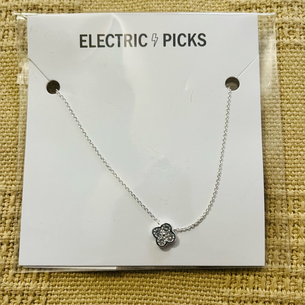 Electric Picks Silver Neclace with CZ Stones.